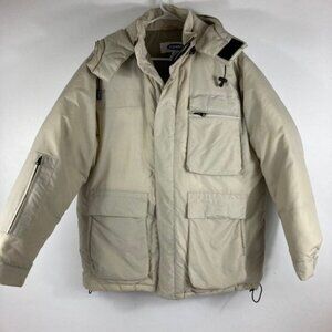 Mens‎ Old Navy Down Puffer Hooded Parka Jacket Putty M